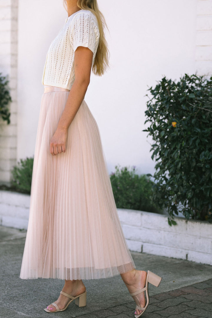 Kiernan Pleated Tulle Skirt