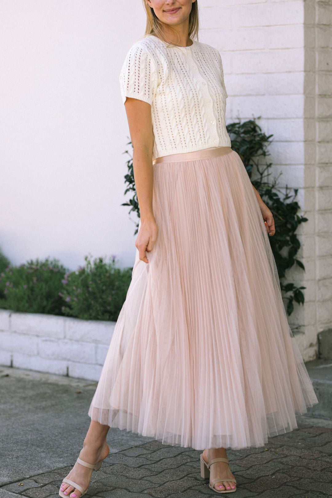 Kiernan Pleated Tulle Skirt