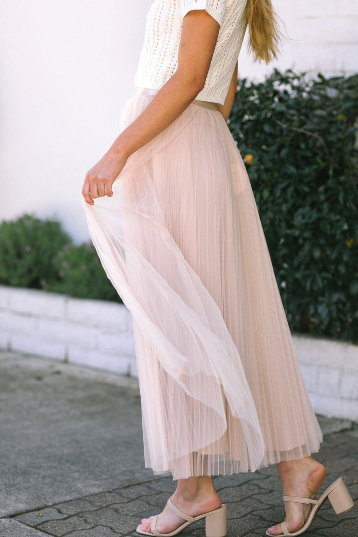 Kiernan Pleated Tulle Skirt