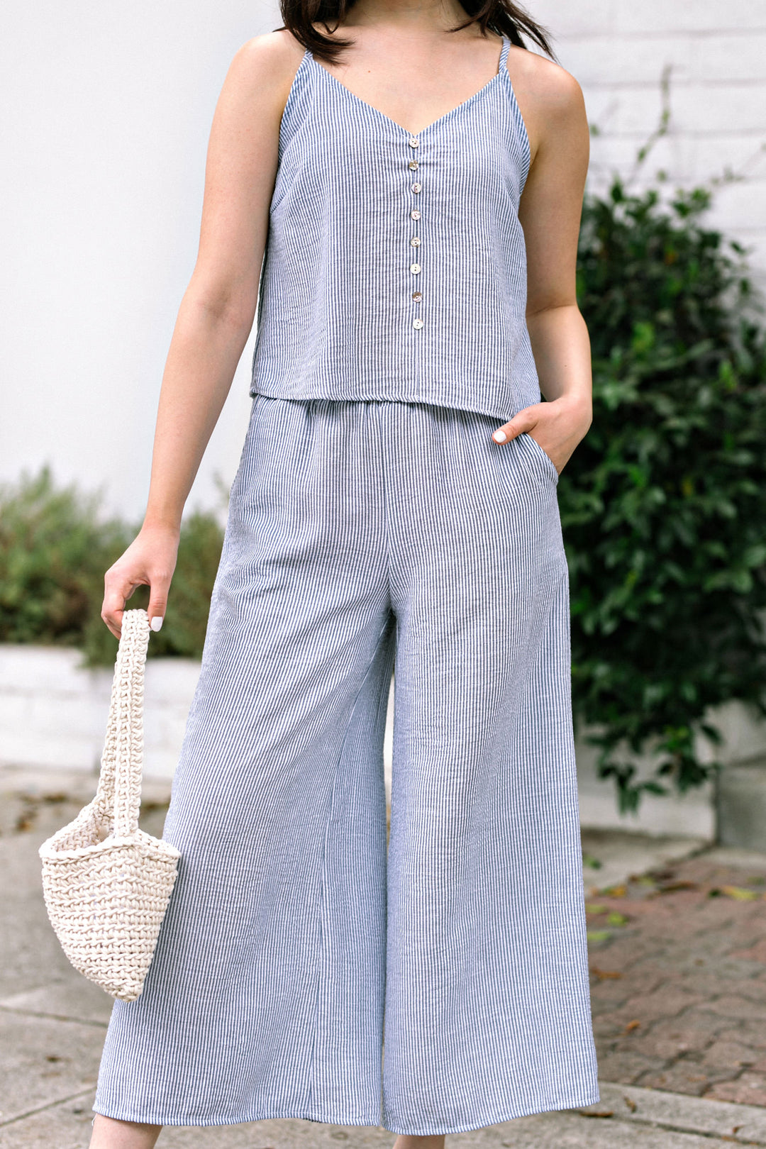 Angie Striped Buttoned Cami