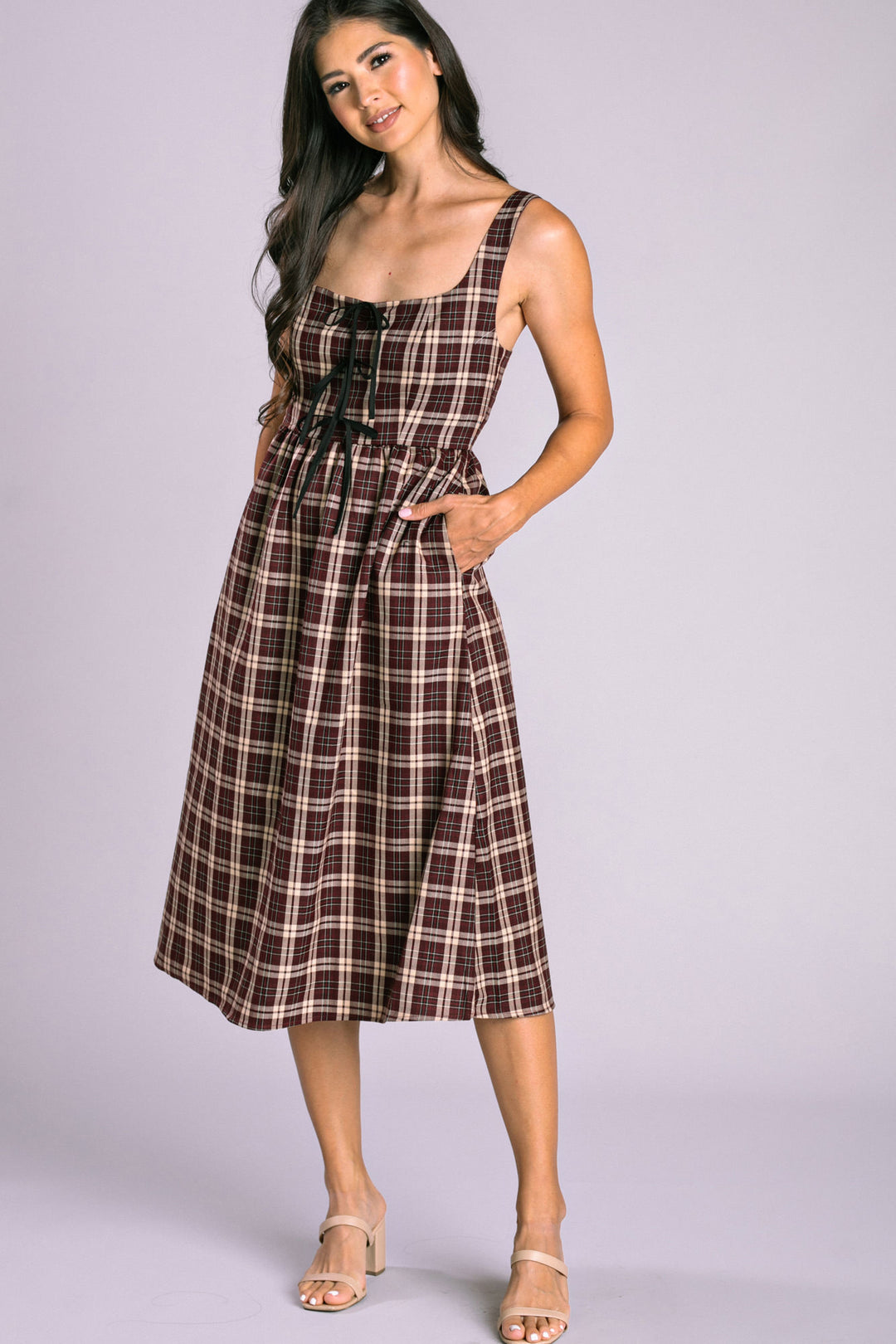 Holly Plaid Bow Dress