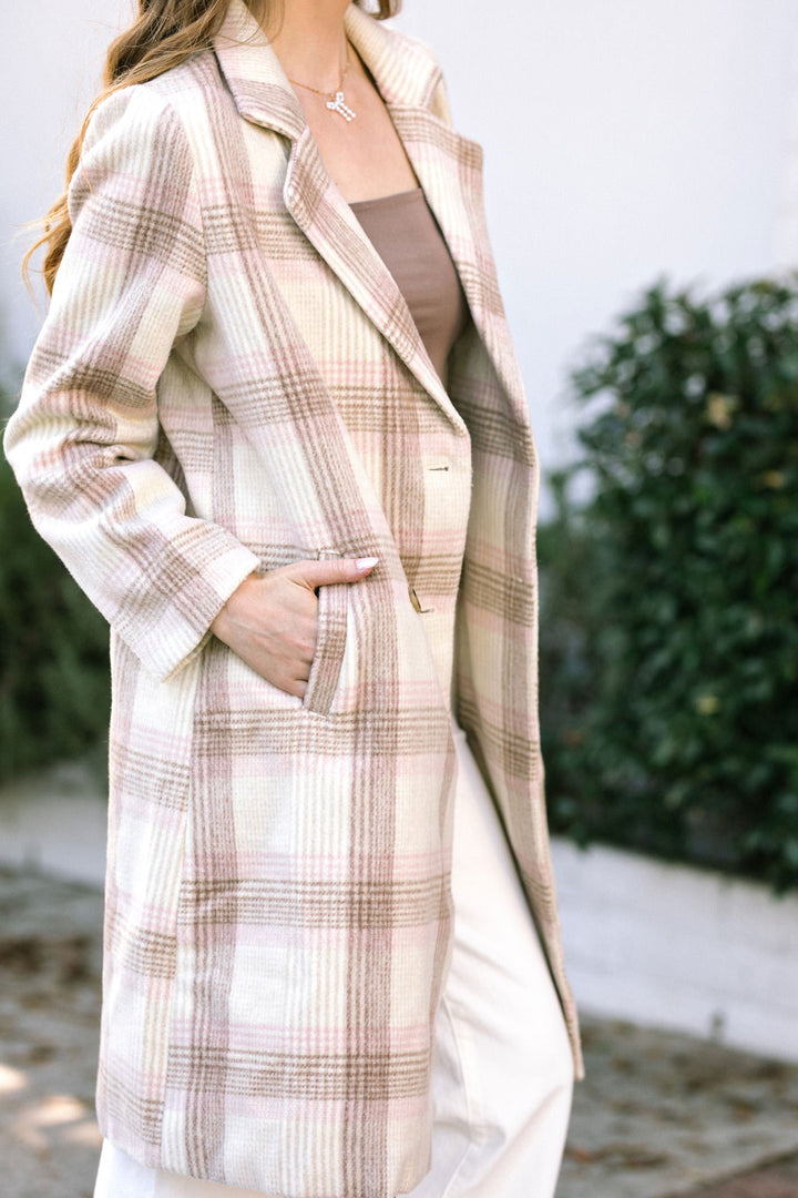 Joan Plaid Double Breasted Coat