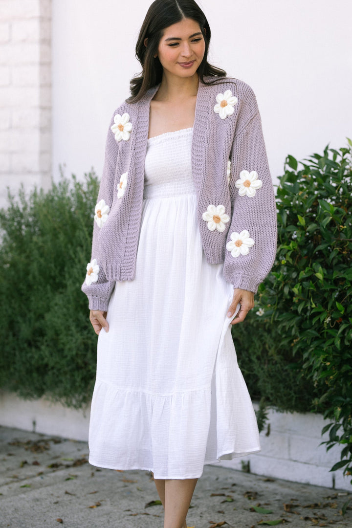 Angela Floral Knit Cardigan