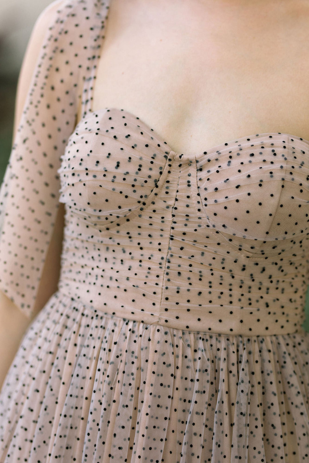 Nadia Dotted Tulle Maxi Dress