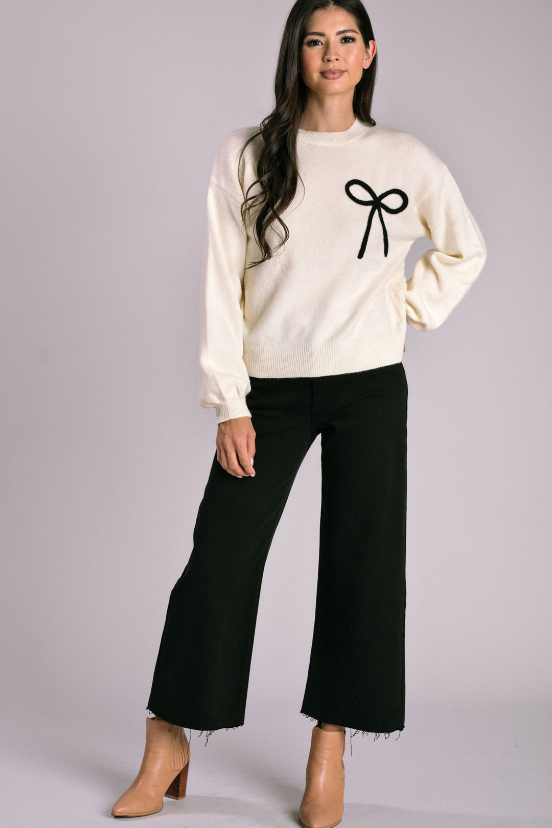 Leanne Bow Embroidered Sweater