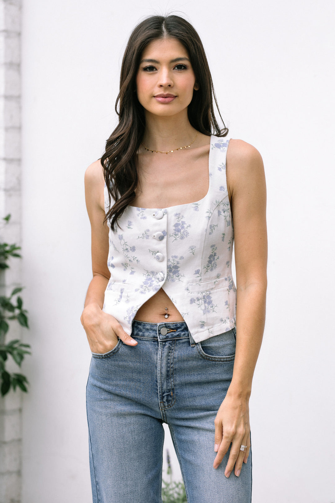 Mayra Buttoned Vest Top