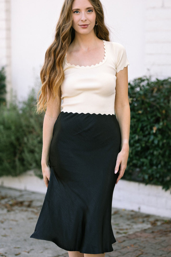 Vivian Satin Midi Skirt