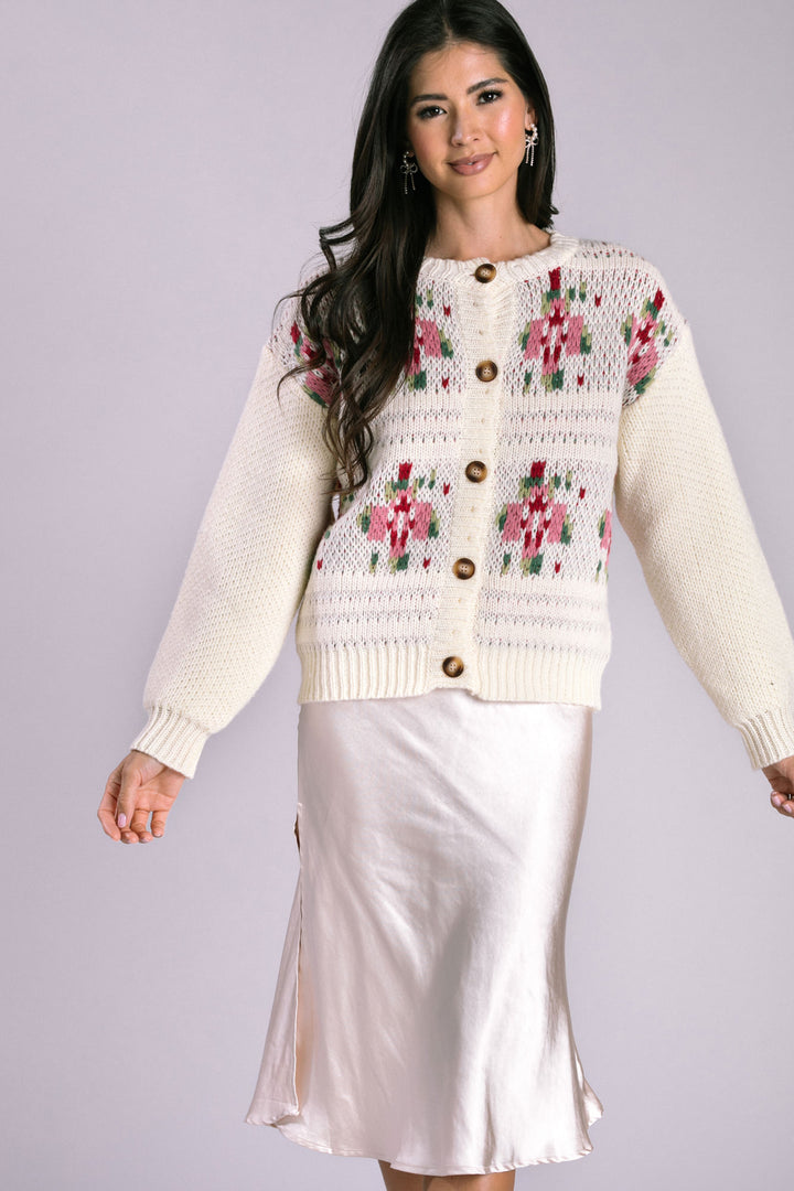 Maisie Floral Knit Cardigan