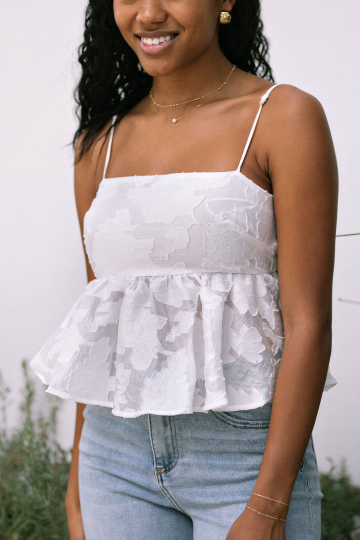 Kori Organza Peplum Top