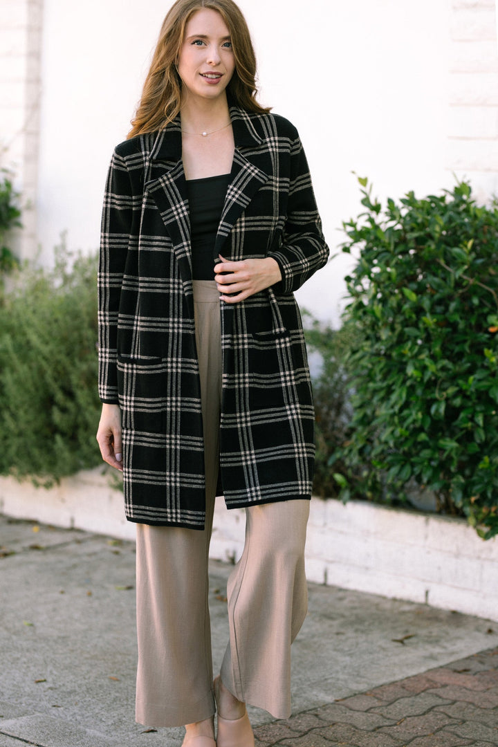 Bobbi Plaid Knit Coat