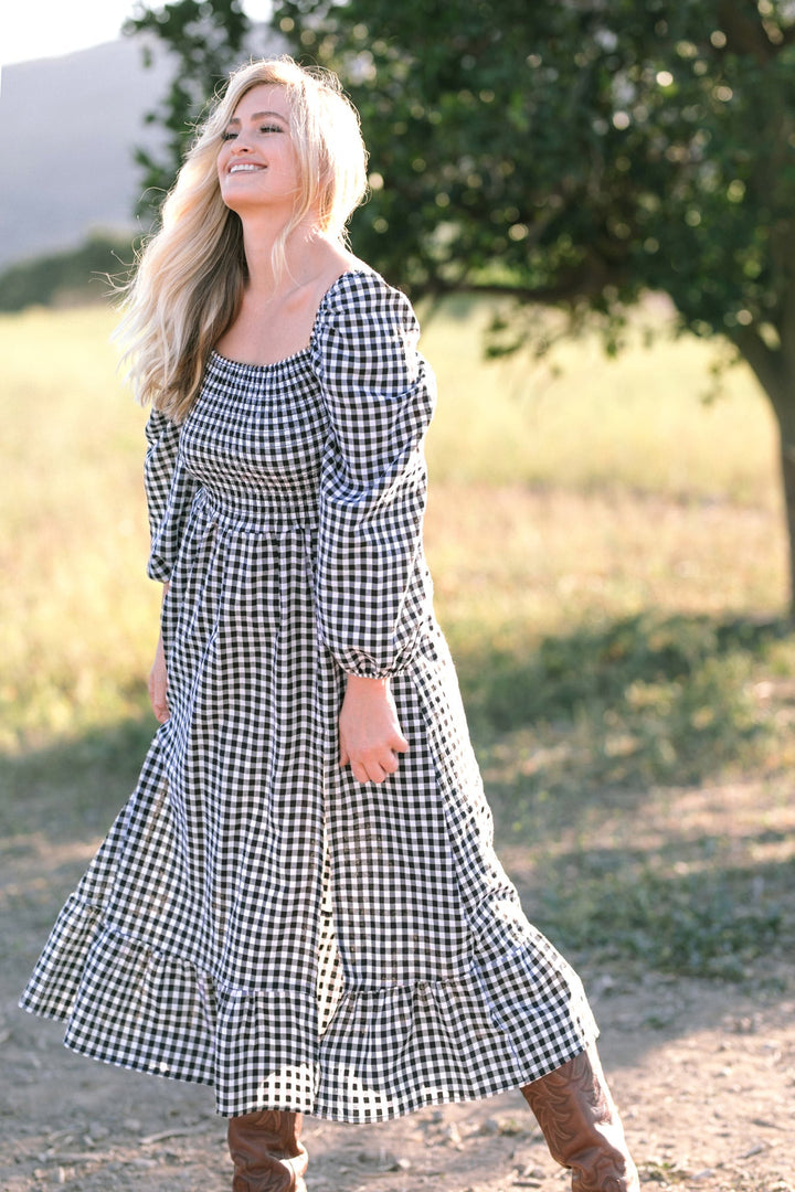 Jordyn Smocked Gingham Dress