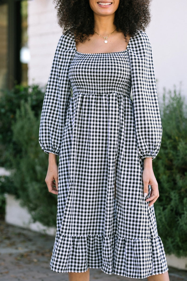 Jordyn Smocked Gingham Dress