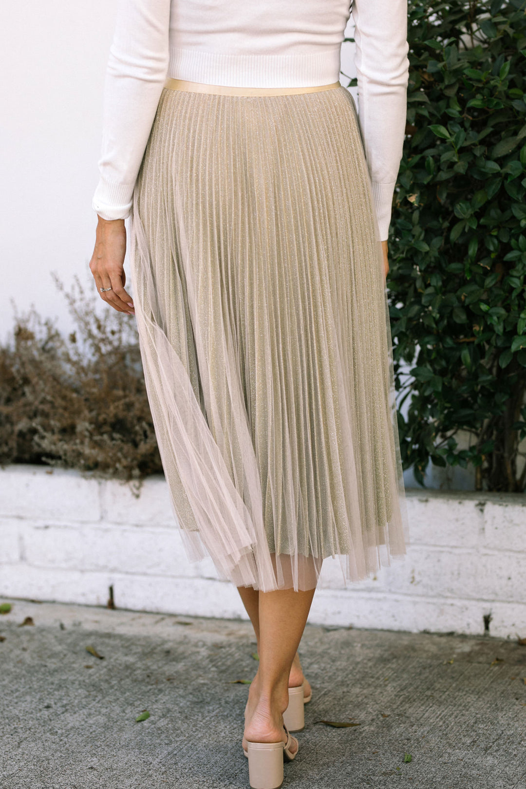 Alice Pleated Tulle Midi Skirt