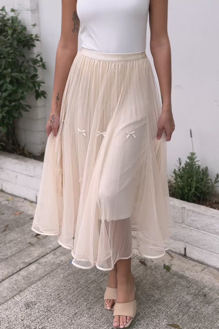 Chrissy Bow Tulle Skirt