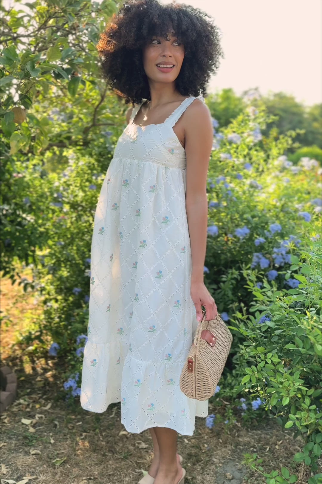 Alondra Embroidered Eyelet Dress