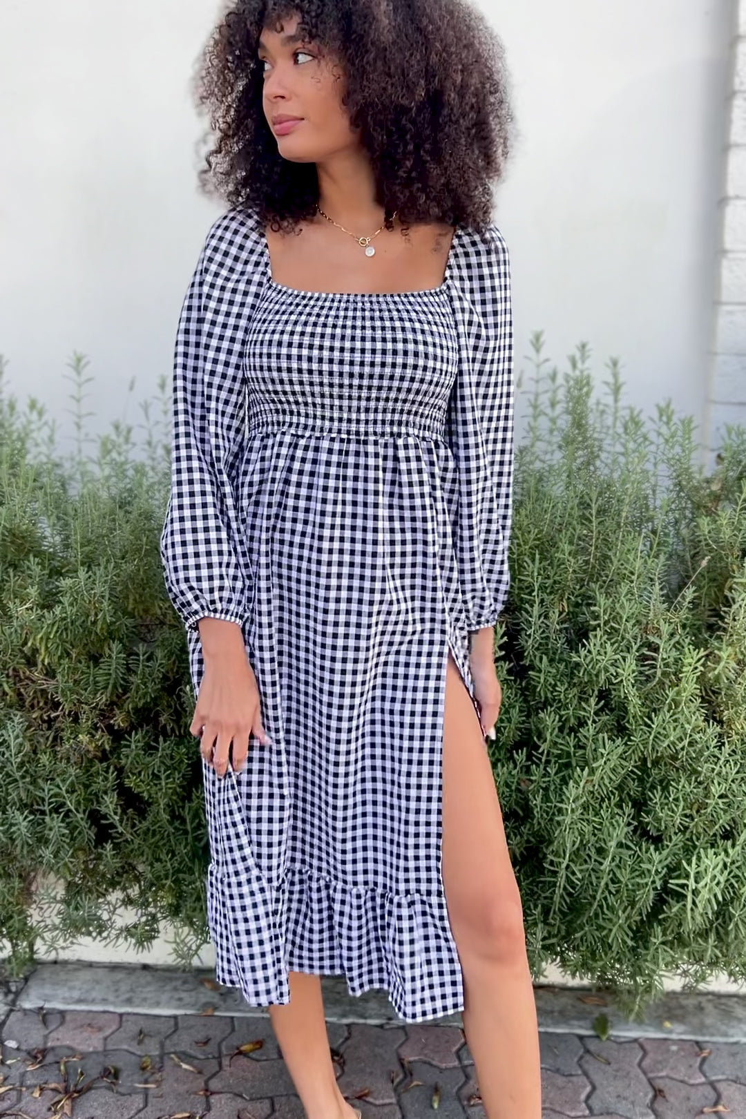 Jordyn Smocked Gingham Dress