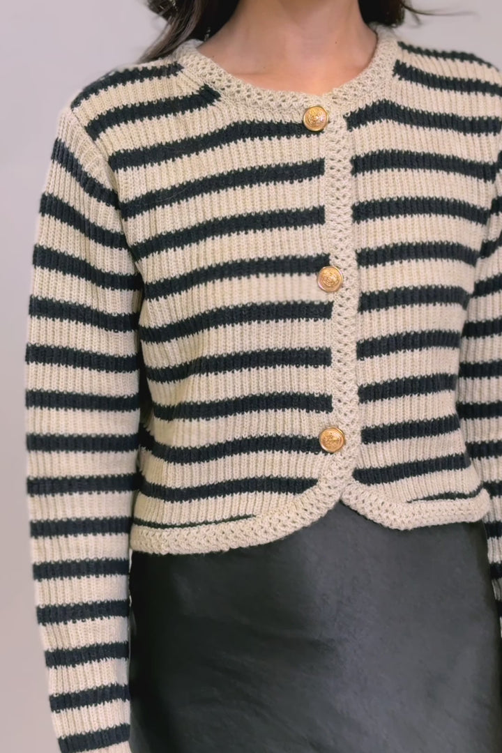 Archer Striped Knit Cardigan