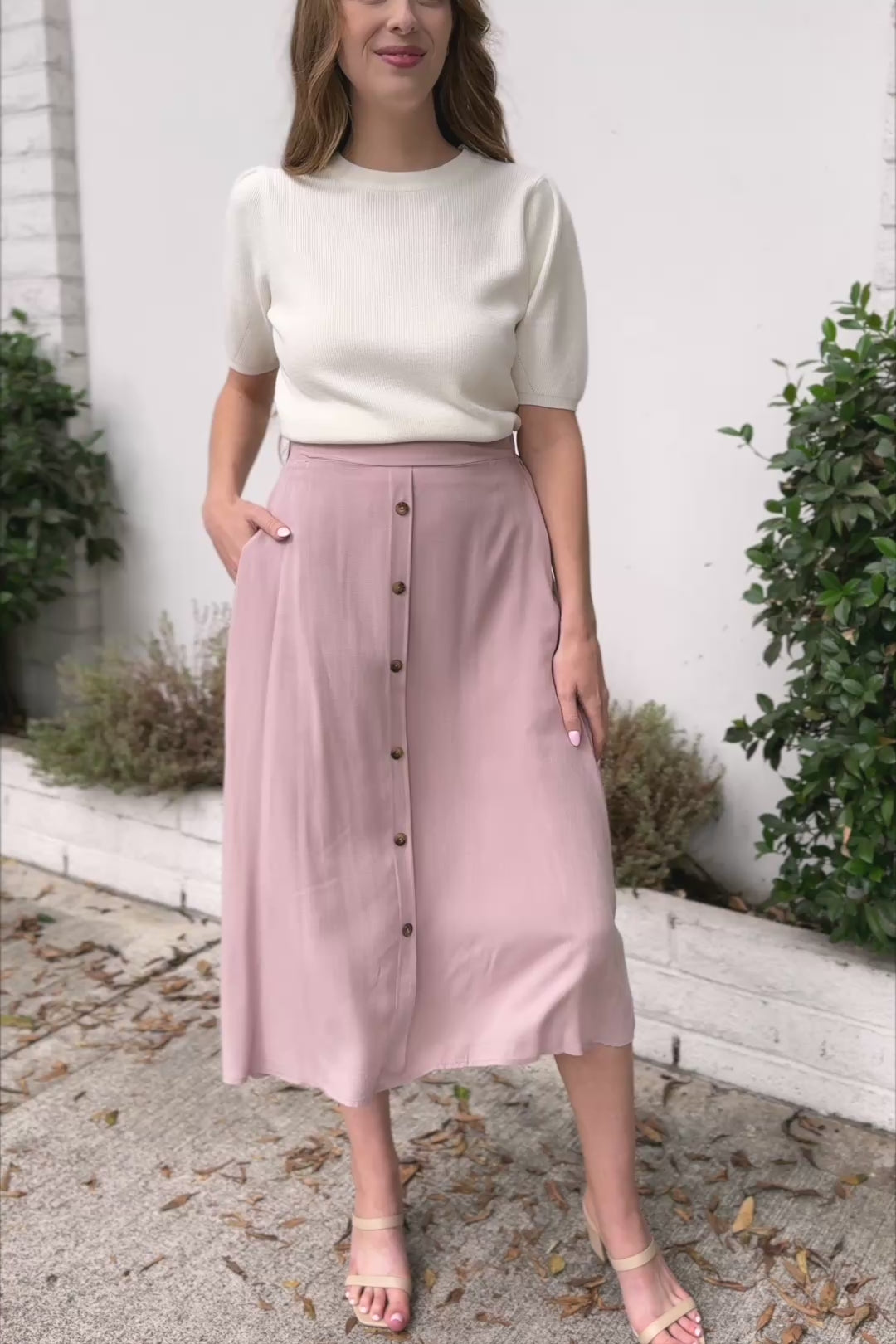 Tabitha Buttoned Midi Skirt