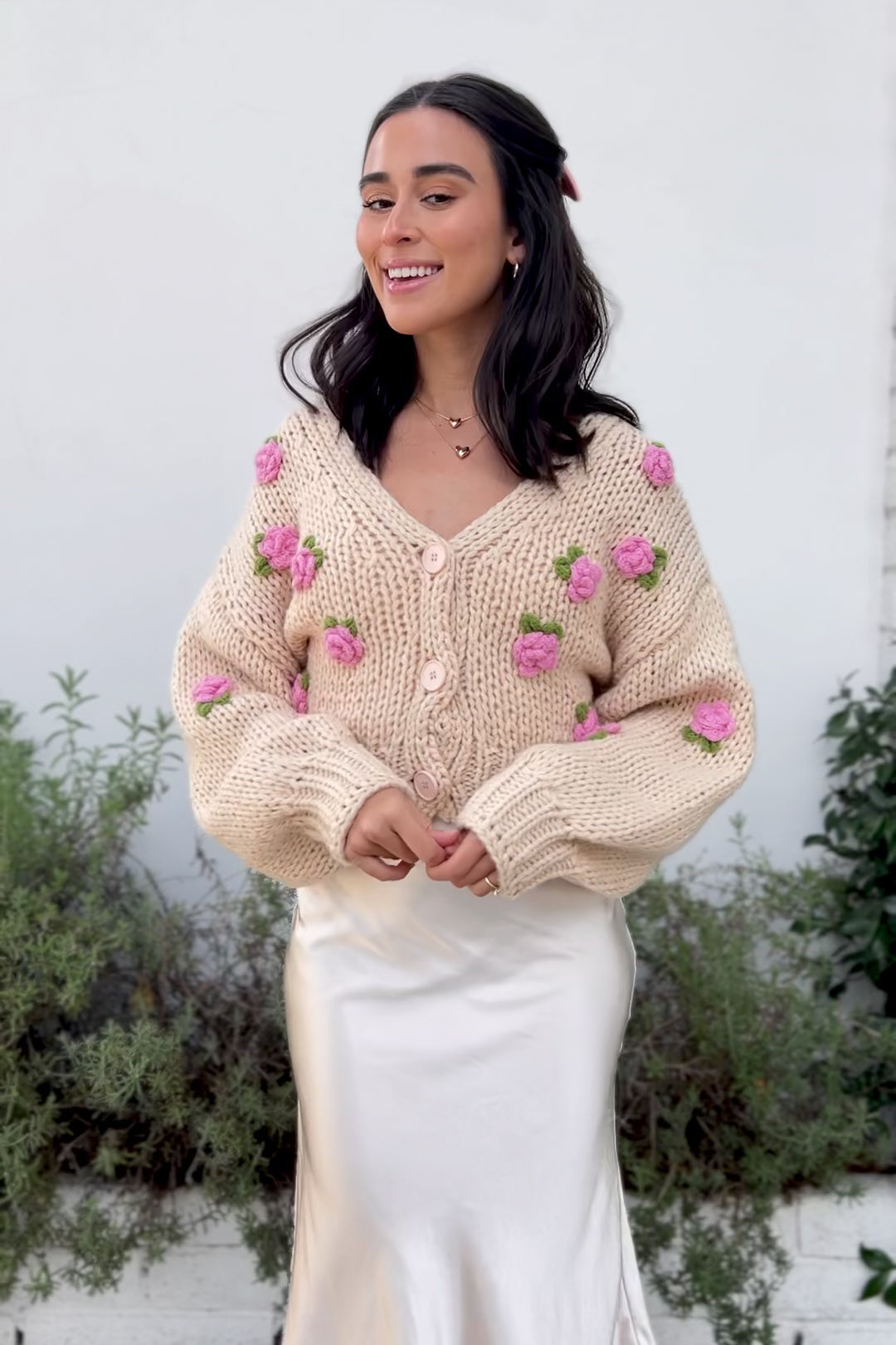 Clarisse Floral Knit Cardigan