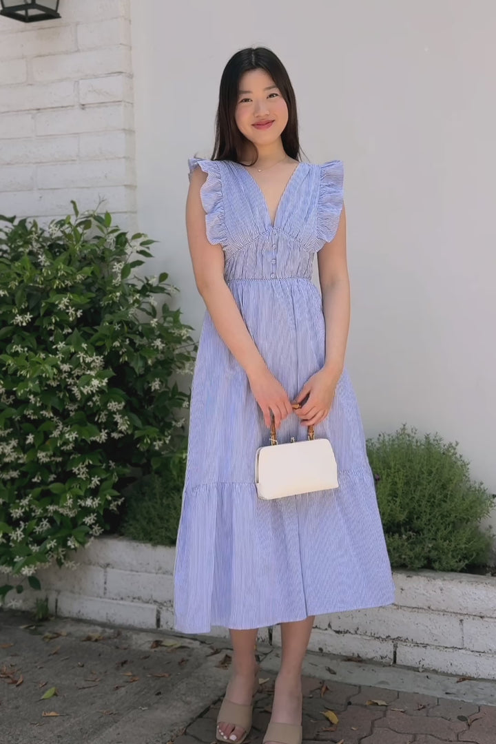 Reese Ruffled Striped Dress