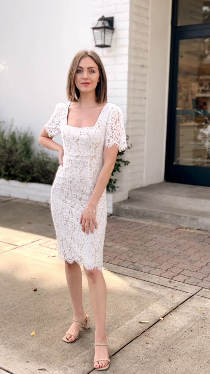 Poppy Lace Midi Dress